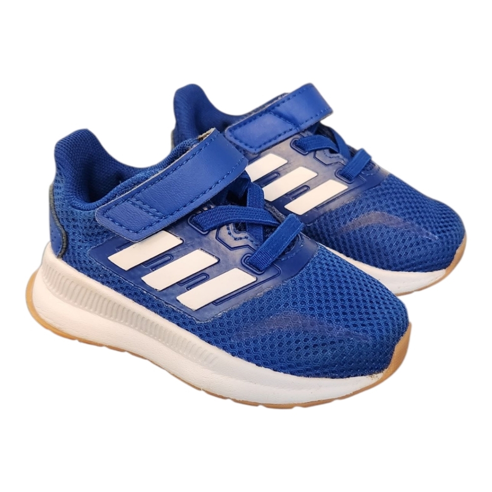 Adidas Run Falcon Baby Toddler Blue and White Sneakers Shoes, Size 5K NWOT